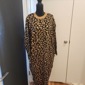 Leopard Print Long Sleeve Dress